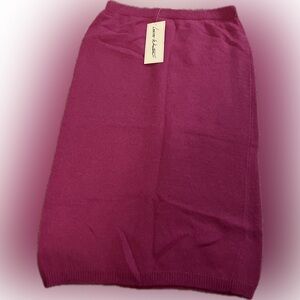 NWT Laura Winston Wool Midi Skirt in Magenta